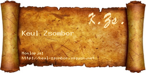 Keul Zsombor névjegykártya